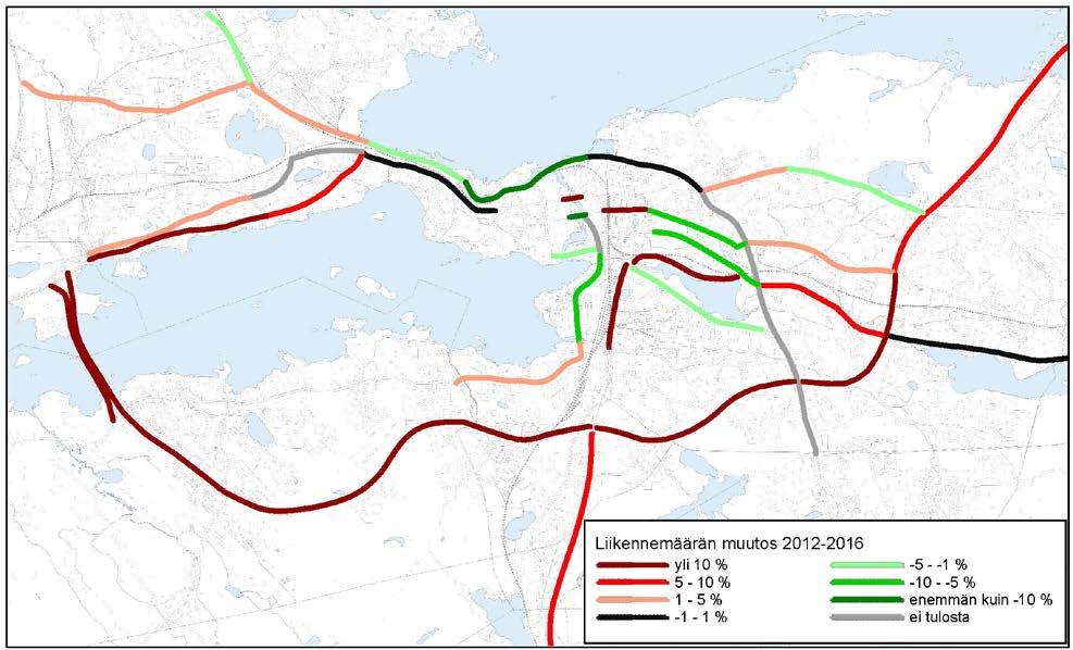 Ajoneuvoliikenteen liikennemääräraportti 2016