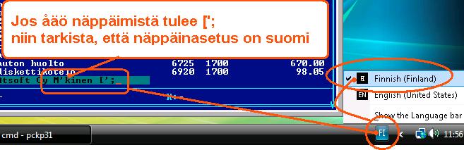 Jos ÅÄÖ näppäimistä tulee [ ; Jos