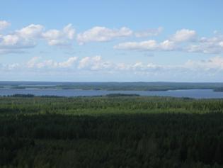 5.2. Laadulliset 6. TOTEUTTAMISEN ARVIOINTI JA TOIMINTOJEN JATKAMINEN 7. RAPORTIN HYVÄKSYMINEN JA OHJAUSRYHMÄN KOMMENTIT Näkymä Vuohtomäeltä Kankimäen näköalatornista, korkeus yli 200 m merenpinnasta.