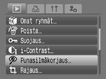 ] Punasilmäisyyden korjaaminen Voit korjata automaattisesti kuvia, joissa on punasilmäisyyttä, ja tallentaa kuvat uusina tiedostoina. Valitse [Punasilmäkorjaus].