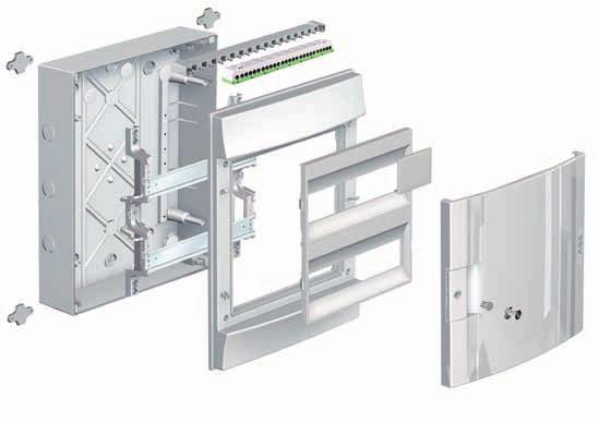 Moduulikotelosarja MISTRAL65, kotelointiluokka IP65 Monipuolinen sarja soveltuu joka kohteeseen MISTRAL65, 1-rivinen 1 8 7 9 10 6 5 2 11 3 1 Kotelo, pinta-asennus 2 Käännettävä kansi 3 Ovi,