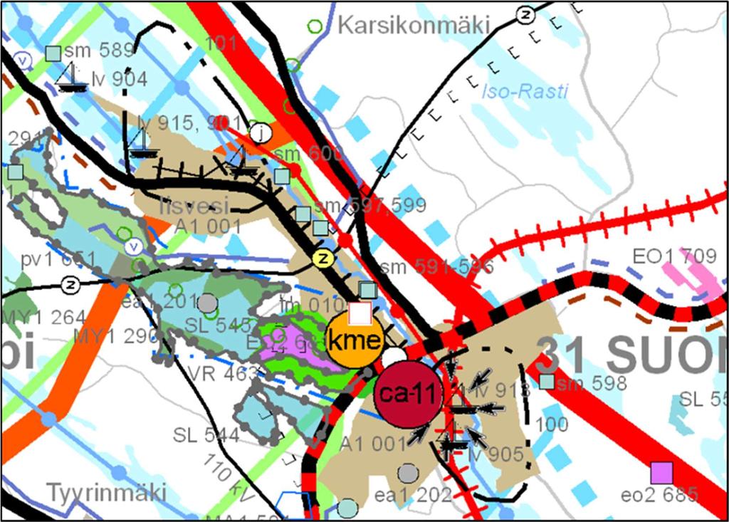 2.2.3 Yleiskaava Kuva 3. Ote maakuntakaavasta.