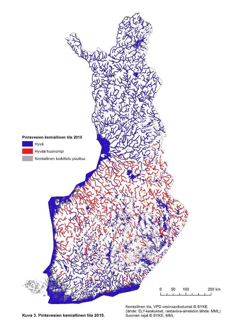 Pintavesien kemiallinen tila Maaperän happamuudesta johtuvan metallikuormituksen vähentäminen Suomen rajojen ulkopuolelta kulkeutuvan