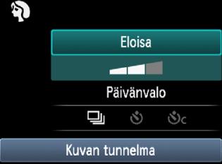 Q Piavalinta Esimeri: Muotouvatila Kun uvausasetusten näyttö on näyvissä perusuvaustiloissa, saat piavalintanäytön näyville painamalla <Q>-painietta.