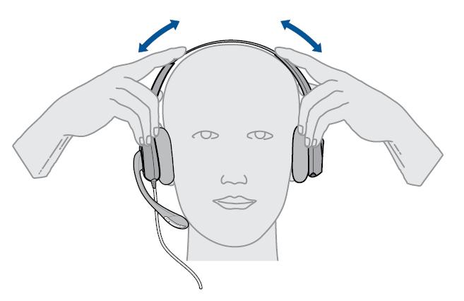 Kuulokkeen mukauttaminen Paranna kuulokkeen käyttömukavuutta ja istuvuutta.