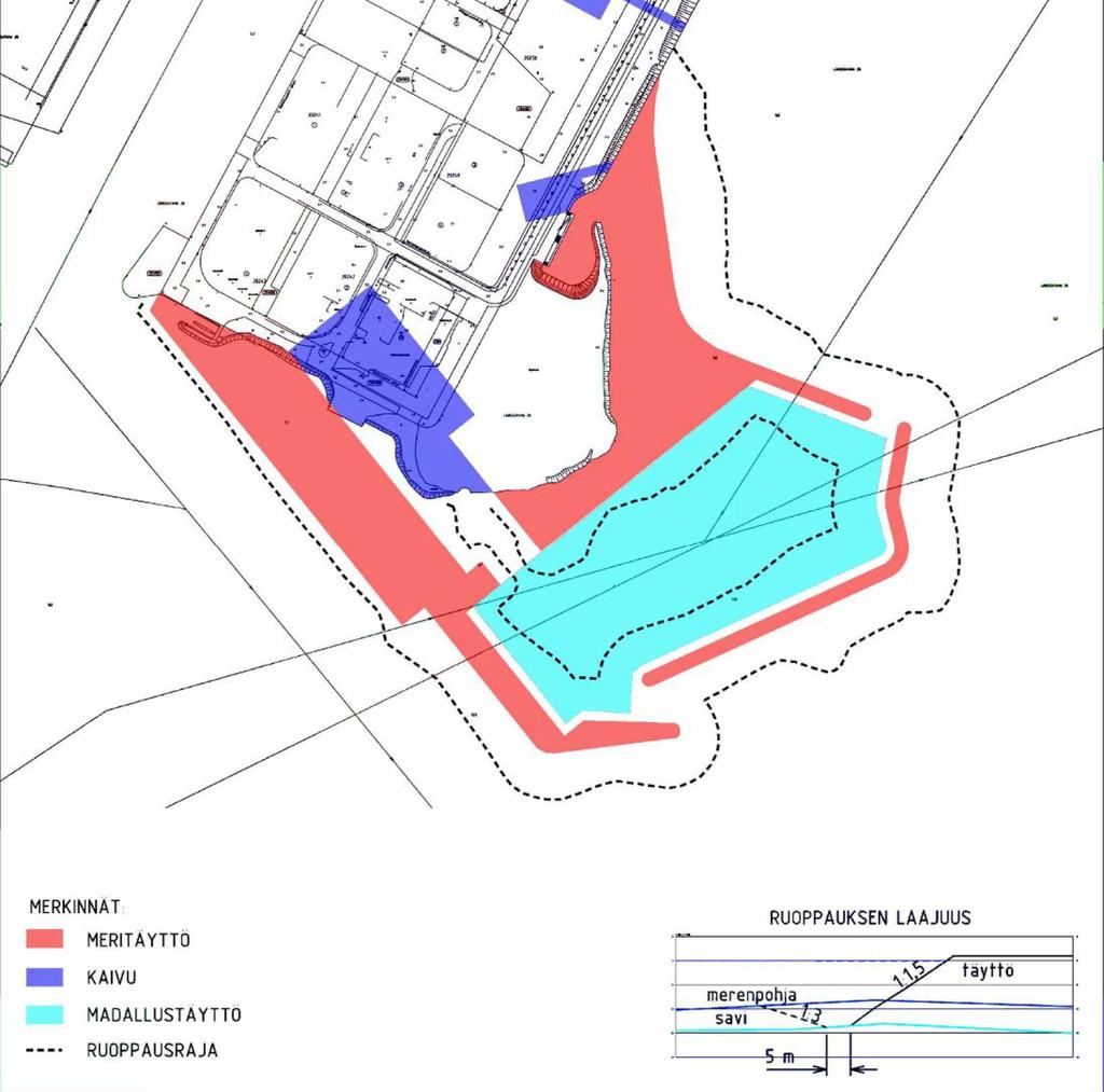 Tutkimusraportti 14 (26) Hernesaari, sedimenttitutkimus ENV552 13.11.2014 kastelu, 14.8.2014. Ruoppaus on suunniteltu tehtäväksi kovaan pohjaan saakka.