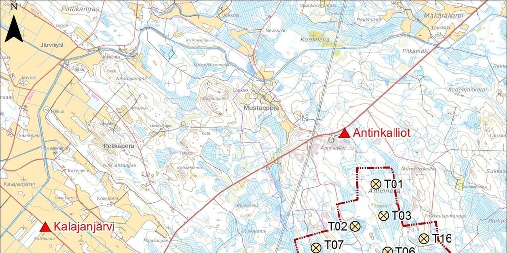 murskekasan päältä (Kuva 3-1). Molemmilta kohteilta avautuu laaja näkyvyys kaikkiin ilmansuuntiin.