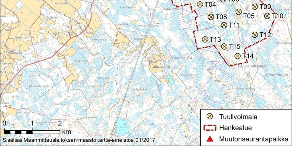 Lentokorkeudet jaettiin kolmeen osaan: alle törmäyskorkeus (alle n. 70 m), törmäyskorkeus (n. 70 250 m) ja yli törmäyskorkeus (yli 250 m).