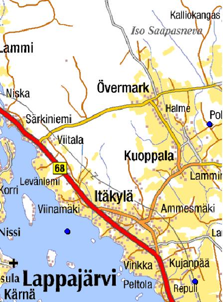 Kuva 8. Vedenlaadun havaintopaikat Ympäristöhallinnon Hertta-tietojärjestelmässä. 5.3 LUONNONYMPÄRISTÖ Hankealue rajautuu kaikissa ilmansuunnissa metsätalousmaihin.
