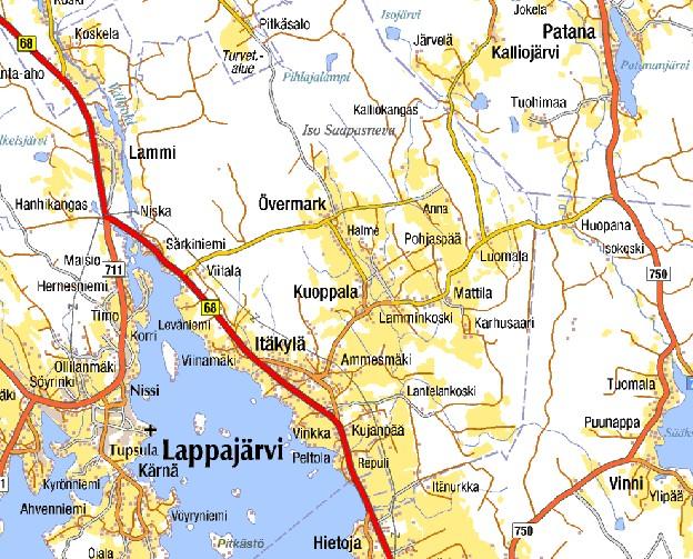 2 TIEDOT HANKKEESTA 2.1 HANKKEEN SIJAINTI Iso-Saapasneva sijaitsee Lappajärven kunnassa noin 10 km Lappajärven keskustaajamasta pohjoiskoilliseen (kuva 1).