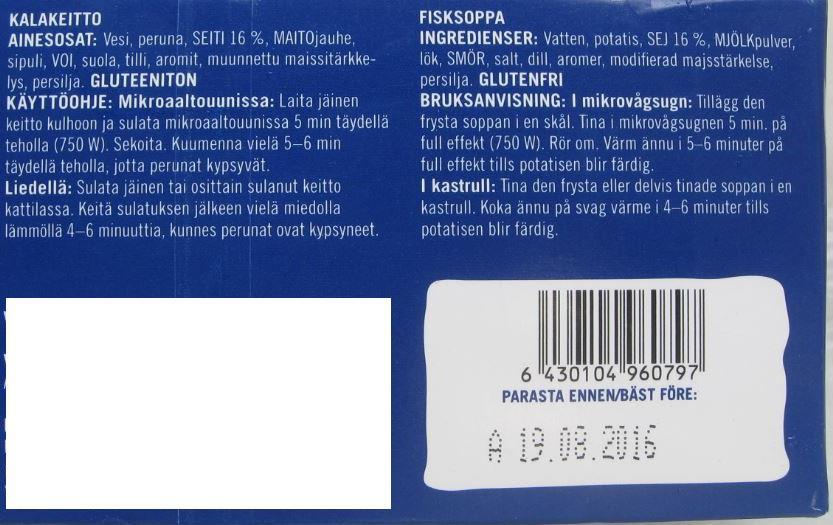 Kalastus- ja vesiviljelytuotteita koskevat erityismerkinnät (EPNAs (EU) N:o 1379/2013, art.