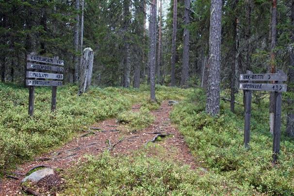 Muut viitat osoittavat Palolampi 2,9, Käärmesärkkä 8,5 ja Kovasinvaara 2,1 sekä taaksepäin Allaslahti