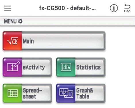 fx-cg500 App -näyttötila fx-cg500 App sisältää kaksi näyttötilaa: mobiilitila ja