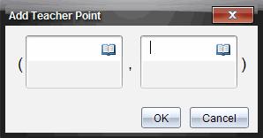 2. Napsauta Lisää opettajan piste. Näytölle avautuu Lisää opettajan piste -valintaikkuna. 3. Kirjoita tiedot kenttiin. Napsauttamalla voi lisätä. 4. Napsauta OK.