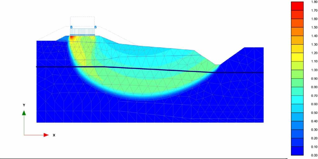 Liite 1 / 19 (2 0 ) [m] Total displacements u Maximum value = 1.760 m {Element 595 at Node 456) K u v a 2 5.