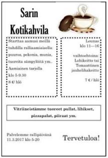 Ralliravintola jonka hoitaa