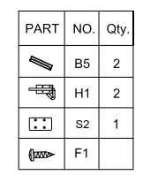 etupuolelta asenna (B5) ja