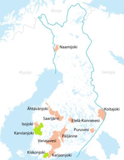 Natura 2000 alueita 43 kpl Kattavana tavoitteena Natura 2000