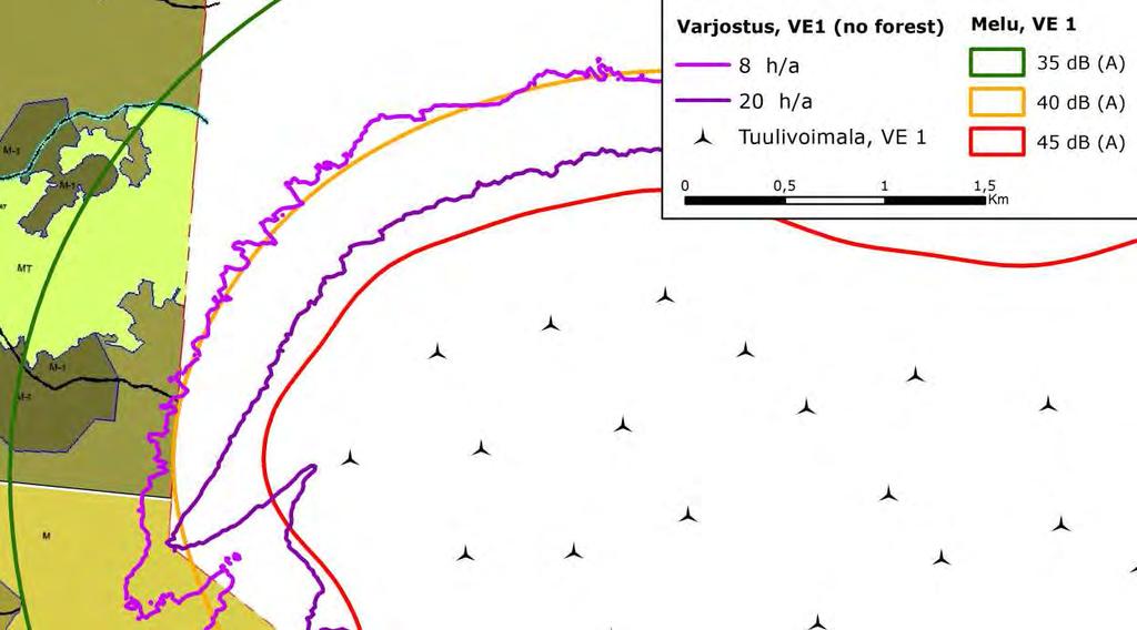 184 Kattiharjun tuulivoimapuisto FCG SUUNNITTELU JA TEKNIIKKA OY näkökulmasta vaarannu, sillä hankealue ei ulotu kohteiden alueelle ja suunnittelumääräykset koskevat ainoastaan kohteiden maa-aluetta.