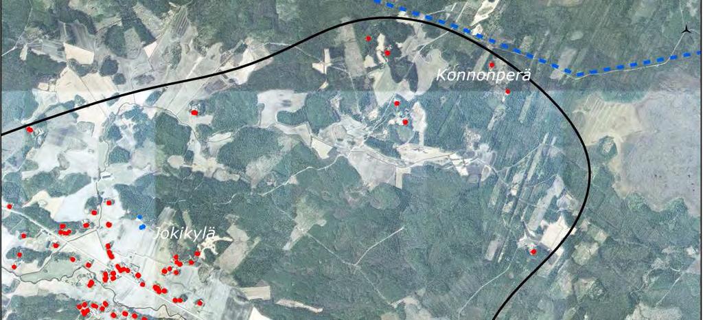 johtokadun välittömään läheisyyteen (Kuva 10.4 ja Kuva 10.5). Maasto on alkuosalla (Kuva 10.