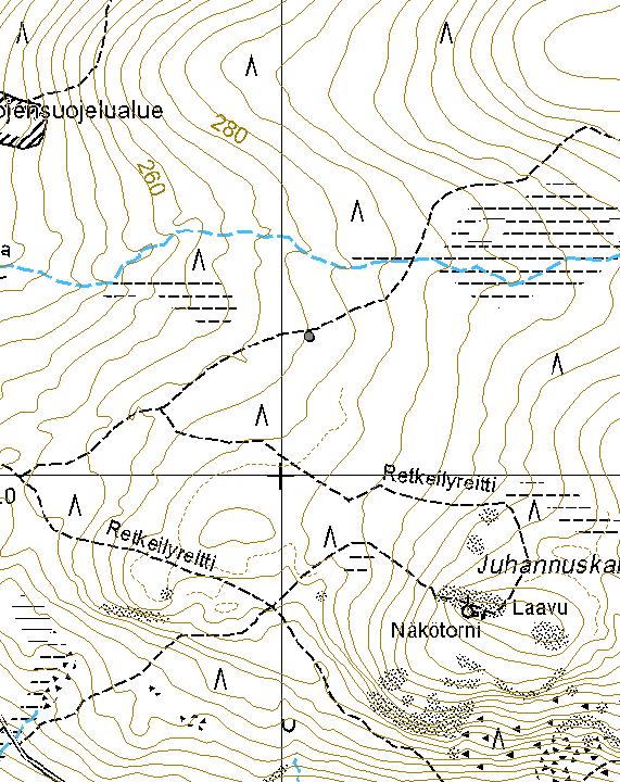 500 m Kartta 4. Kaihuanvaaran karsikkomänty.