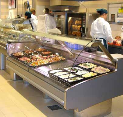 Ideal for meat, fish, cold cuts, cheese and semi-finished products, its large display area gives