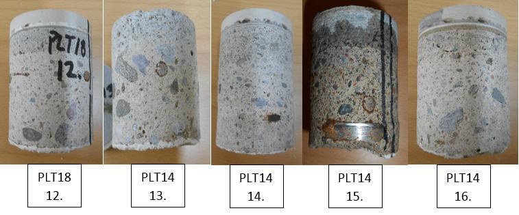 Toni Järviölä KUNTOTUTKIMUS 46/53 Kuva 51. Näytteet PLT18 12. ja PLT14 13. PLT14 16. Kuva 52. Näytteet PLT14 17. PLT14 20.