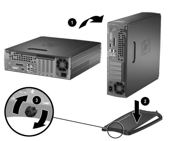 Small Form Factor -tietokoneen käyttäminen minitornikokoonpanossa Ä VAROITUS: Small Form Factor -tietokoneen voi koota joko minitorniksi tai pöytämalliksi.