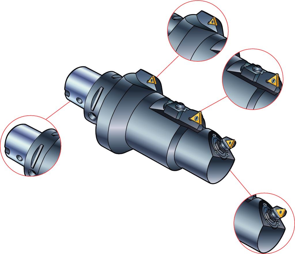 Viimeistely Coromant monikäyttöiset avarrustyökalut Avarrusjärjestelmä juuri sinun tarpeisiisi Monikäyttöiset Coromant -avarrustyökalut koostuvat rakenneyksiköistä, jotka on varustettu teräsijan