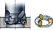 Lastuamisneste: Sisäpuolinen Poraus Lastuamisnopeus, v c maks: 1200 m/min (3937 ft/min) Avarrusalue, mm (tuumaa) Terämalli 1. Luisti 4) 2. Liitäntäkappale Dc min. maks. Liitäntäkapp aleen koko Liitoskoko Asetuskulma Rintakulma ISO ANSI ic Tilauskoodi Tilauskoodi 35 40.