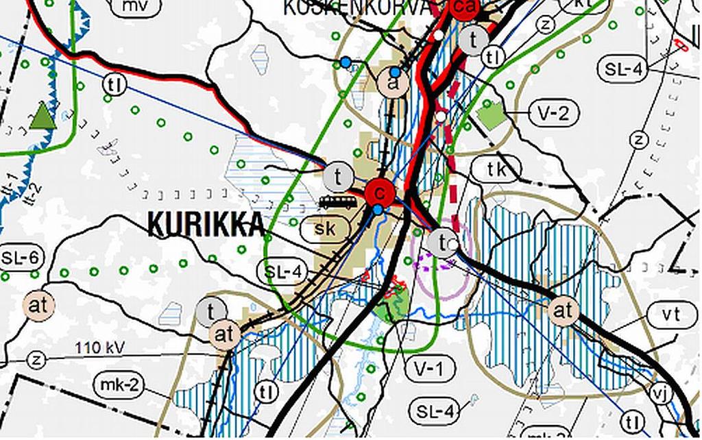 4(9) Maakuntakaava Kurikan keskusta-alue on voimassa olevassa maakuntakaavassa