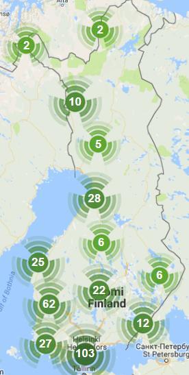 3 3 Sähköajoneuvojen latausverkosto Suomessa on hieman alle julkista 600 latauspistettä. Suuri osa näistä keskittyy kauppakeskuksiin, vähittäistavarakauppoihin ja hotelleihin.