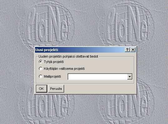 Uuden projektin aloittaminen Uuden projektin aloittaminen muuttaa ohjelman ulkoasua.