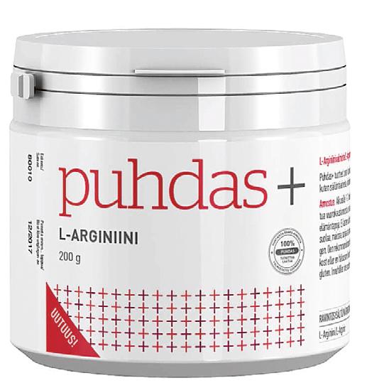 PUHDAS+ L-ARGINIINI Arginiini on yksi tärkeimmistä aminohapoista.