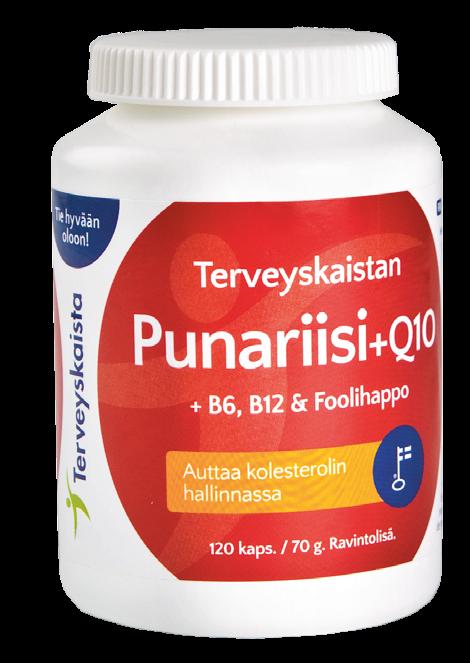 PUNARIISI + Q10 Punariisi edistää veren kolesteroli tasojen pysymistä normaalina osana