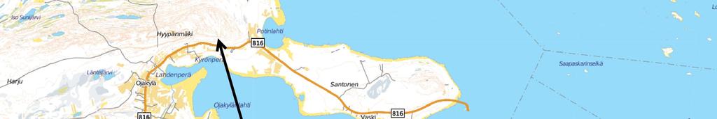 33 perukasta (65 3.1'N: 24 50.8'E) Oulunsalon Riuttuun (65 0.5'N: 25 11.7'E). Kuva 6.
