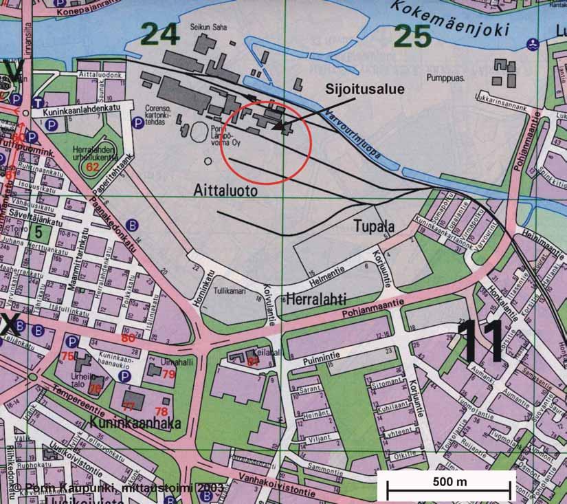 Syyskuu 2003 15 (40) Aittaluoto Aittaluodon teollisuusalue sijaitsee keskellä Porin kaupunkia. Teollisuusalueella sijaitsevat mm.