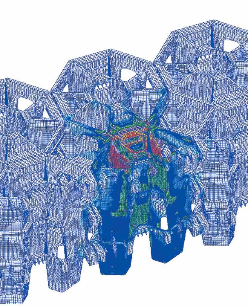 StrataCell Vahvin olemassaoleva maasolujärjestelmä maailmassa Kehittynyttä teknologiaa ja muotoilua von Mises stress (Pa) and deformed shape of 3x3x3