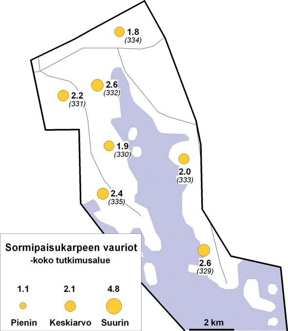 Liite 1. Ilmanlaadun bioindikaattoriseuranta Loviisan kaupungin alueella Loviisan kaupungin alueella sĳaitsi seitsemän havaintoalaa. Kolmelta näytealalta ote iin neulasnäy eet.
