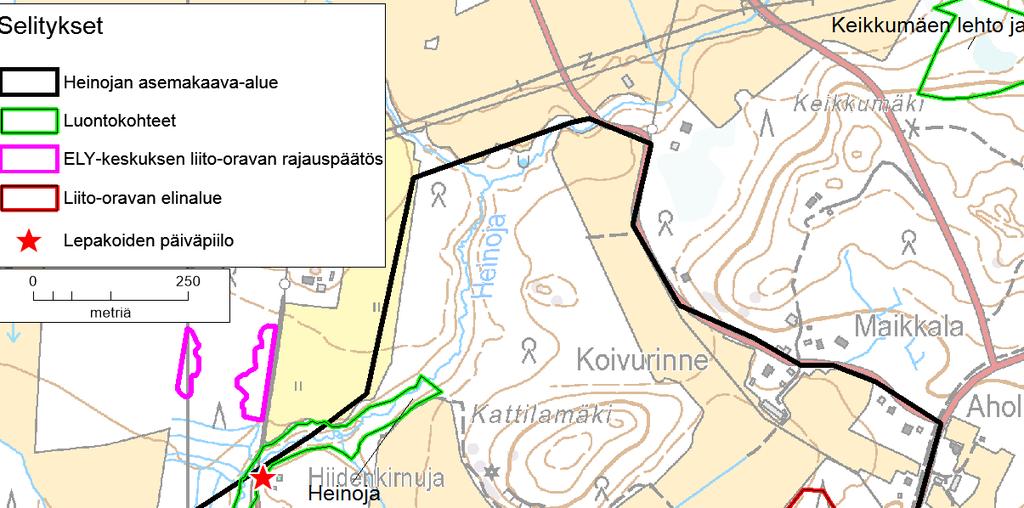 selvitysalueen luontoselvitys Enviro, 0 ja Heinojan alueen luontoselvitys, 0) Uoman varsi, kasvit ja puusto tulee säilyttää sellaisenaan, sillä ne ovat säilyneet luonnontilaisena ja muodostavat