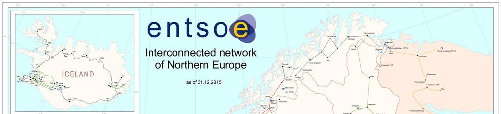 19 Kuva 2.3. Pohjois-Euroopan yli 110 kv:n vaihtosähköiset sähkönsiirtoverkot ja tasasähköyhteydet.