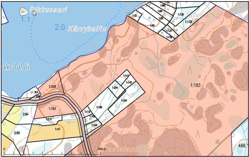 Kaava-aluetta koskevat muut suunnitelmat, päätökset ja selvitykset Kantatilaselvitys Kantatilatarkastelun liitekartta Alueelle on tehty kantatilaselvitys (Maanmittauslaitos 8/2013). 2013.