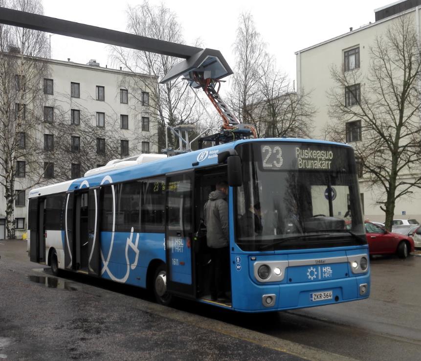 ESPOO JA HELSINKI Nykytila Espoossa on liikennöinyt kaksi sähköbussia 1/2016 lähtien Espoossa on yksi pikalatauslaite Tapiolassa Helsingissä aloitettiin sähköbussiliikenne 1/2017 Helsingissä