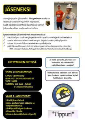 ra Uimonen). Syksyn laitoskokouksissa Sporticus tarjosi pientä purtavaa vihoviimeisten laitoskokousten kunniaksi. JYY:n, liikuntatieteellisen tdk:n johdon ja Sporticuksen yhteinen OPS-tapaaminen 21.9.