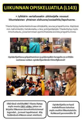 Jokainen hallituksen jäsen piti lyhyen Sporticus-esittelyn yhdelle fuksiryhmälle syyskyyssa 2016.