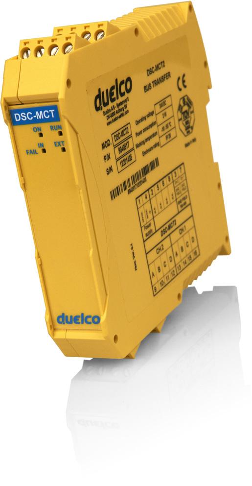 Väyläyksikkö DSC-MCT2 Tilausnumero 1103457 Ulostulot/sissäntulot Digitaaliset sisääntulot OSSD turvaulostulo (pari) Digitaalinen signaaliulostulo EDM sisääntulo Testiulostulo uorma Max.