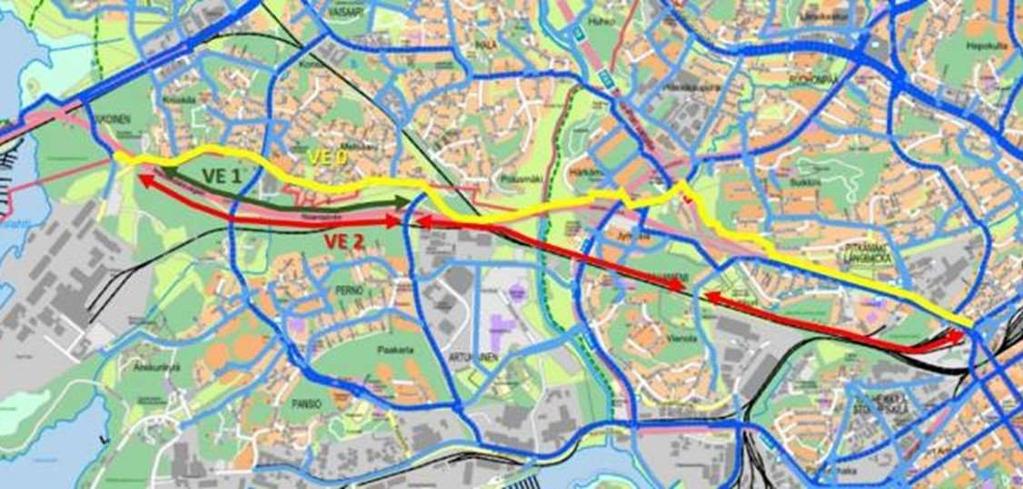 Mt 185 suuntainen pyörätieyhteys välillä