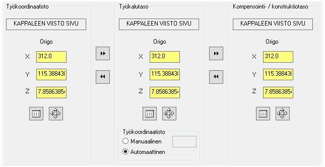 UUDEN TYÖKOORDINAATISTON KÄYTTÄMINEN TYÖSTÖRATAAN 23 6 Tarkasta, että Suunnat