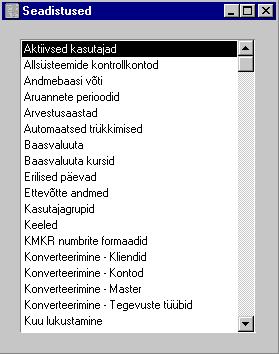 ldine moodul ldises moodulis on seadistused ja