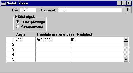ldine moodul - Seadistused TŠida rida iga aasta kohta (aastad ei pea olema kronoloogilises